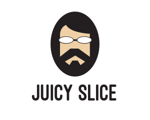 Hipster Man Beard logo design