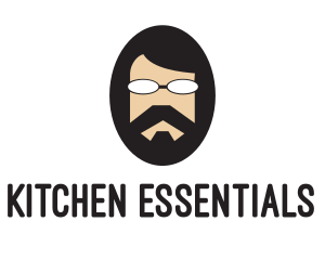 Hipster Man Beard logo design