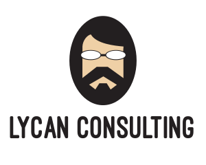 Hipster Man Beard logo design