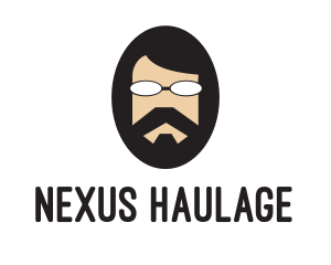 Hipster Man Beard logo design