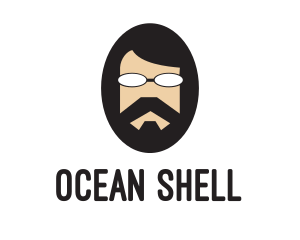 Hipster Man Beard logo design