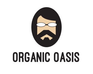 Hipster Man Beard logo design