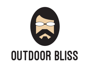 Hipster Man Beard logo design