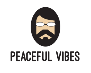 Hipster Man Beard logo design