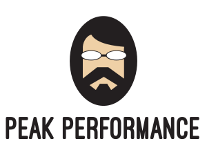 Hipster Man Beard logo design