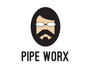 Hipster Man Beard logo design