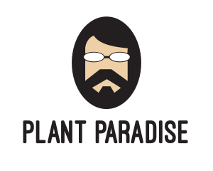 Hipster Man Beard logo design