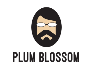 Hipster Man Beard logo design