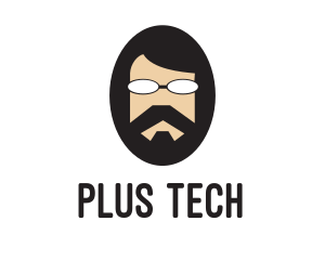 Hipster Man Beard logo design