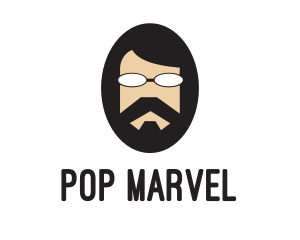 Hipster Man Beard logo design