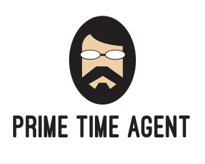 Hipster Man Beard logo design