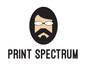 Hipster Man Beard logo design