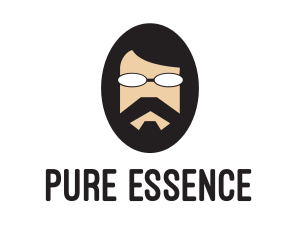 Hipster Man Beard logo design