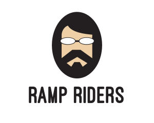 Hipster Man Beard logo design