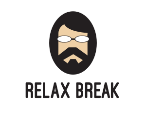 Hipster Man Beard logo design