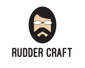 Hipster Man Beard logo design