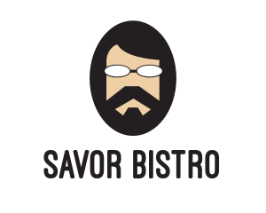 Hipster Man Beard logo design