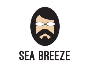 Hipster Man Beard logo design