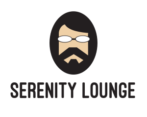 Hipster Man Beard logo design