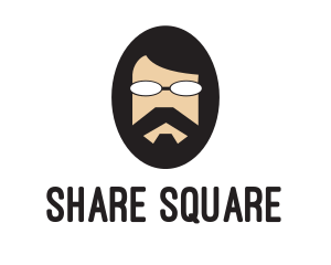 Hipster Man Beard logo design