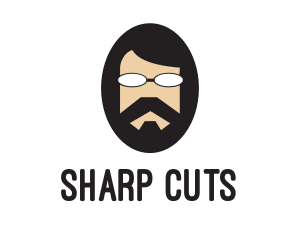 Hipster Man Beard logo design