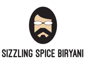 Hipster Man Beard logo design