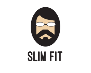 Hipster Man Beard logo design