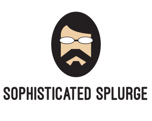 Hipster Man Beard logo design