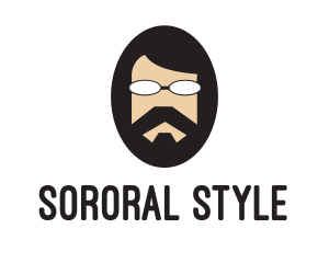 Hipster Man Beard logo design