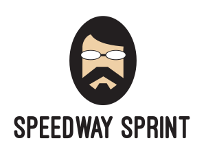 Hipster Man Beard logo design