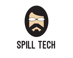 Hipster Man Beard logo design