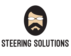 Hipster Man Beard logo design