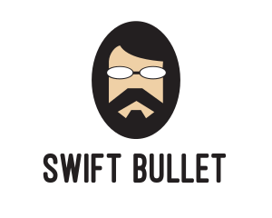 Hipster Man Beard logo design