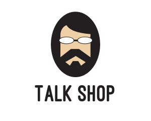 Hipster Man Beard logo design