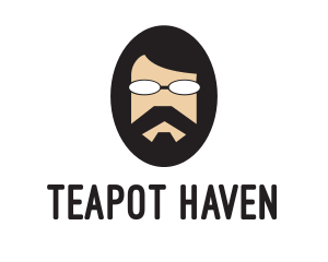 Hipster Man Beard logo design