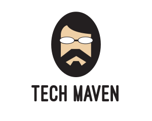 Hipster Man Beard logo design