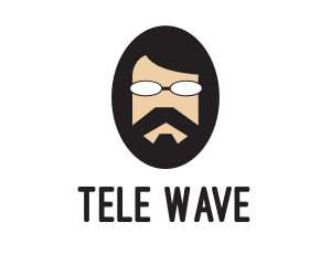 Hipster Man Beard logo design