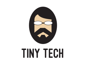 Hipster Man Beard logo design