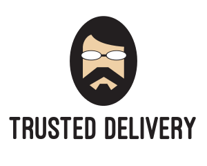 Hipster Man Beard logo design