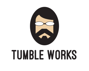 Hipster Man Beard logo design