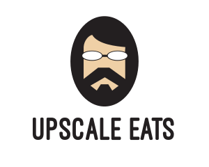 Hipster Man Beard logo design