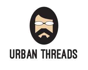 Hipster Man Beard logo design