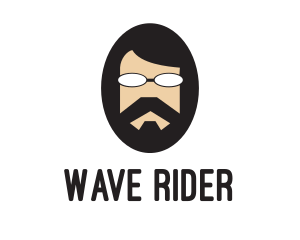 Hipster Man Beard logo design