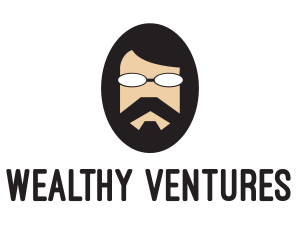 Hipster Man Beard logo design