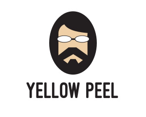 Hipster Man Beard logo design