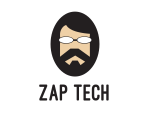 Hipster Man Beard logo design