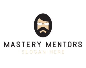 Hipster Man Beard logo