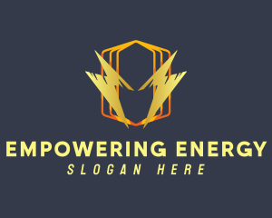 Hexagon Lightning Power logo design