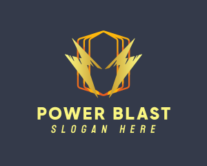 Hexagon Lightning Power logo design