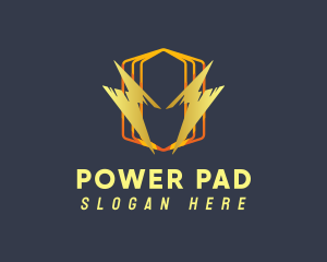 Hexagon Lightning Power logo design